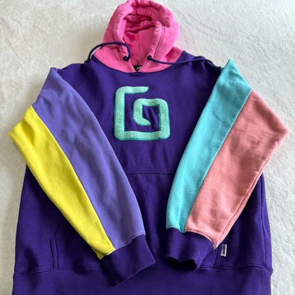 Karl Jacobs Enchantment Hoodie Mens M Purple Multi Colorblock Gamer Streetwear‎ - Picture 8 of 16